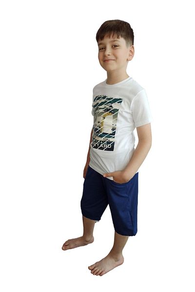 Bluence Set Capri alb din bumbac pentru ospătar pentru bărbați