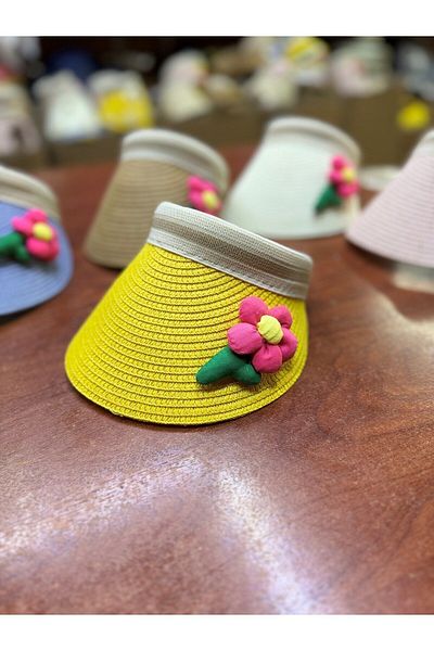 mercantoptan Children's Straw Visor Sunscreen Hat