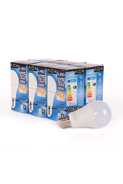 ACK 12W LED Ampul 3000K Günışığı E27 6'lı EKO PAKET