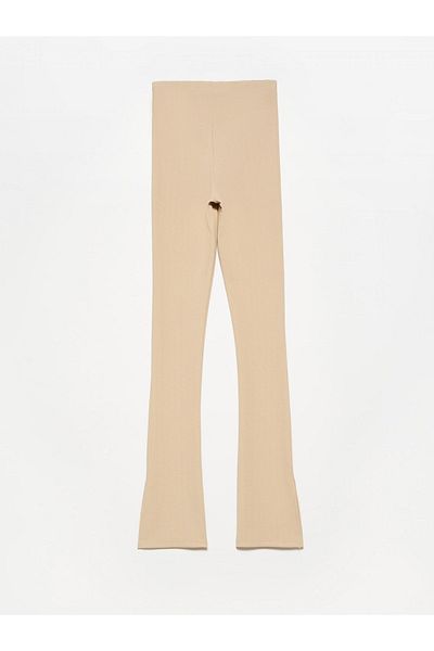 Dilvin 70385 Ottoman Tights with Slit Legs-beige