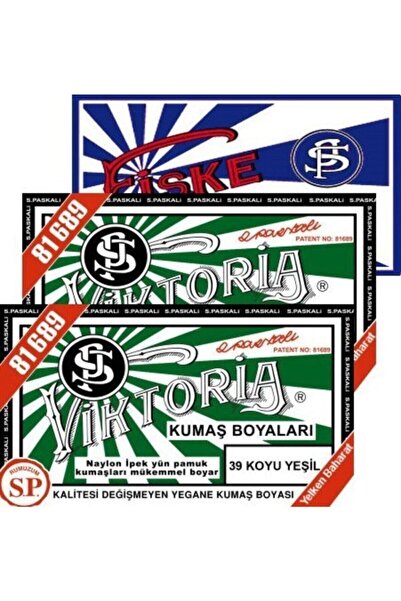 Viktoria Kumaş Boyası Koyu Yeşil 2pk + Fiske Sabitleme 1pk