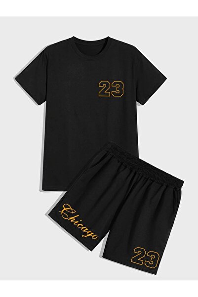 SeusCraft 23 Chicago T-Shirt Shorts - Black Bottom Top Team Shorts Tricou Com...