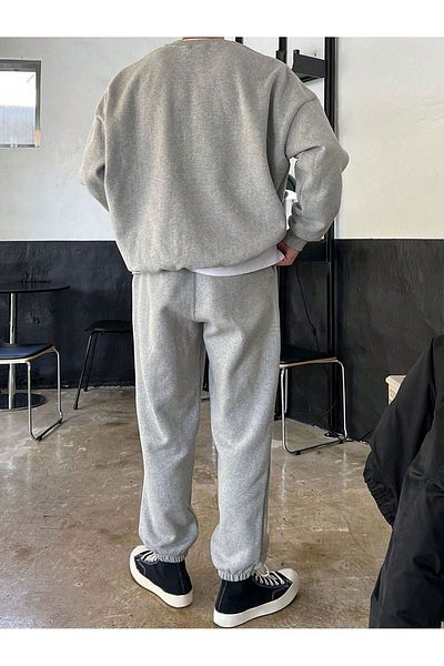 Josette Σετ φόρμας Michigan Oversize - Γκρι λαιμόκοψη, λαστιχένιο πόδι