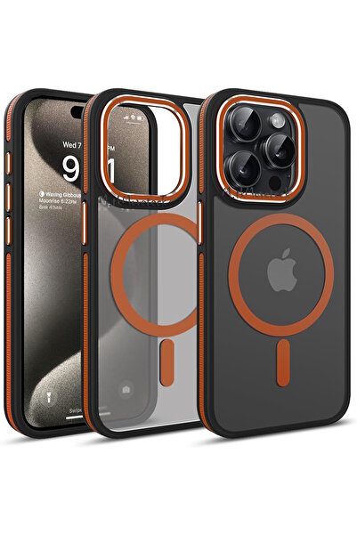 m.tk moveteck İphone 14 Pro Max Kılıf Mat Magsafe Kamera Çıkıntılı Metal Çerc...