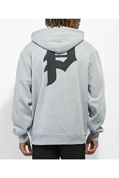 modaberry P Symbol Dukserica sa patentnim zatvaračem - Siva Štampano Oversize...