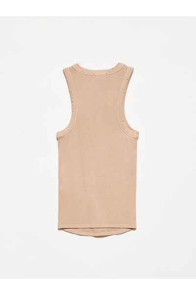 Dilvin 20652 Antique Sleeveless Top-Beige