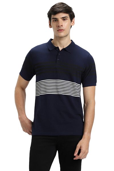 Dennis Lingo By Styli Contrast Striped Slim Fit Polo
