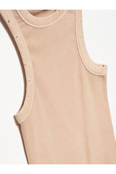 Dilvin 20652 Antique Sleeveless Top-Beige