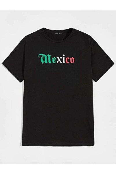 modaberry Meksiko T-shirt - Crna Štampano Oversize kroj Kratki rukav okrugla ...