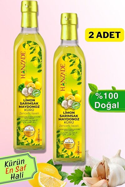 Hanzade Bitkisel Limon Sarımsak Maydanoz Kürü 500 Ml X 2 Adet Cam Şişe