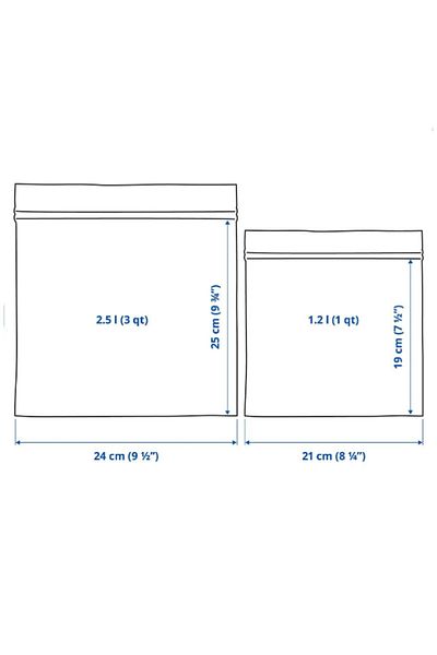 IKEA ISTAD Lockable Refrigerator Bag, Red-Pink, 2.5 Lt and 1.2 Lt, 50 Pieces