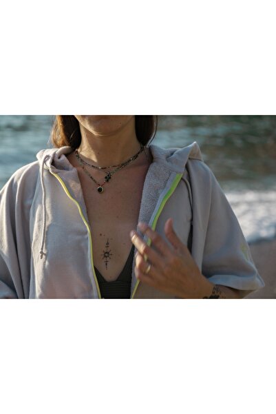 Seamate Unisex Neon Sarı Fermuarlı Çantalı Ince Havlu Panço Surf Panço, Giyilebilir Havlu, Taşınabilir Kabin