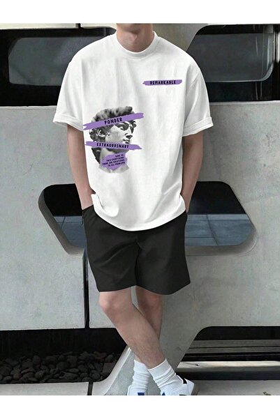 SeusCraft Ponder Sculpture T-Shirt Shorts - Λευκό μαύρο κάτω επάνω ομαδικό σο...