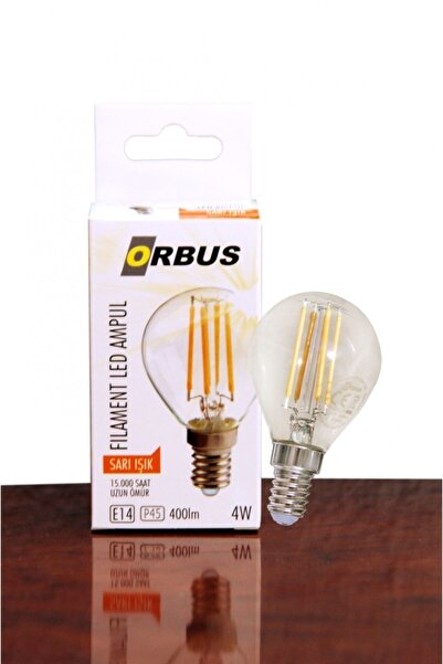 MECRA TEKSTİL Orbus E14 Pc45 Sarı Işık Amber Avize Led Ampul