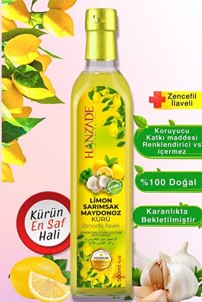 Hanzade Bitkisel Limon Sarımsak Maydanoz Kürü 500 Ml X 6 Adet Cam Şişe