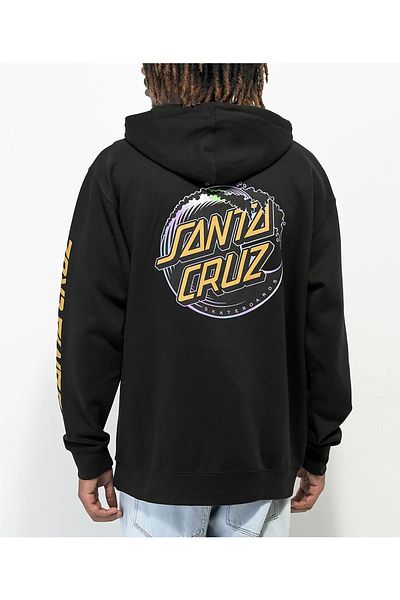 modaberry Santa Cruz Winter Sweatshirt - Black Printed Oversize Thick Hooded Hoodie