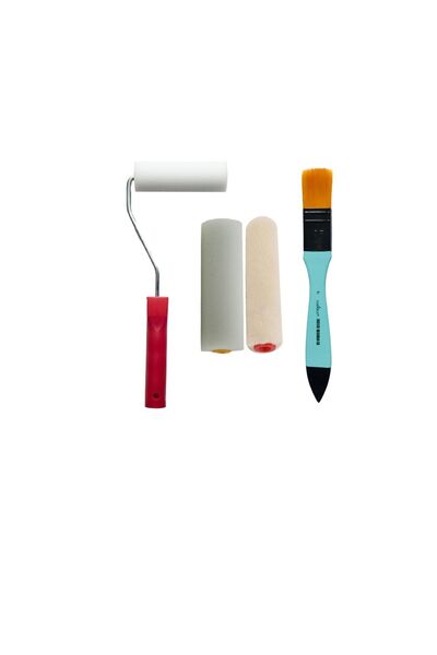 EminönüHobiSanat Iz Bırakmayan Ipek Fırça+10 Cm Sünger Rulo Fırça Seti+kadife Parmak Rulo