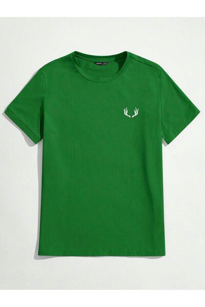 SeusCraft Nefti Green Deer Logo Oversize kroj Majica - okrugla kragna, Kratki...