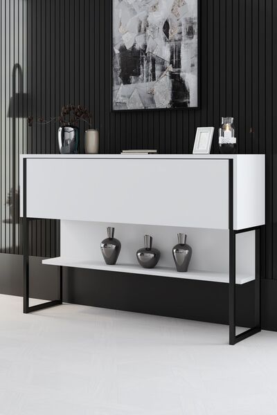 Modatte LUXE DRESUAR DEMİR AYAKLI SİYAH BEYAZ