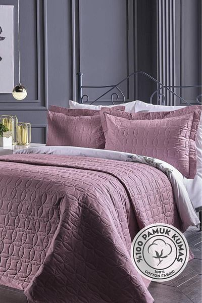 Lolavien 100% Cotton Fiona Double Quilt-Coverlet Multi-Purpose Powder Color