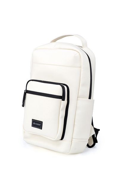 ICONE BAG Σακίδιο πλάτης με φερμουάρ σε μπεζ ματ δερμάτινο σχέδιο