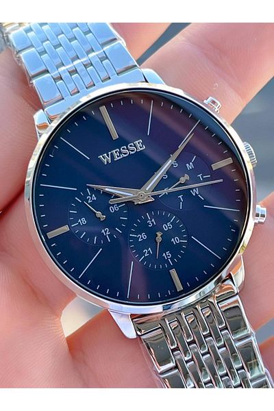 Wesse 5 Atm Water Resistant Men's Wrist Watch - Steel Cord, Interior Functions Active WWG.4011.01SA