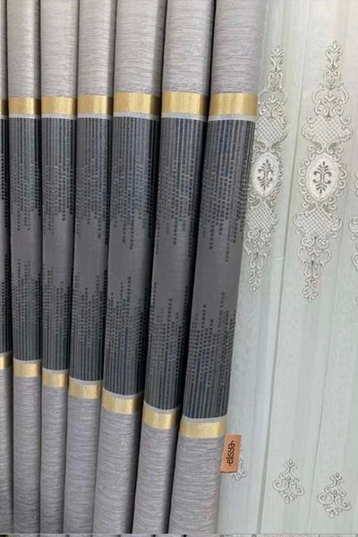 Elisya Home Panel Background Curtain Double Wing Tight Pleated Jacquard Semi-Shiny Patterned