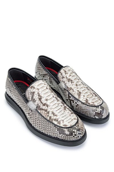 Tamer Tanca Genuine Leather Black-White Men's Loafer Shoes