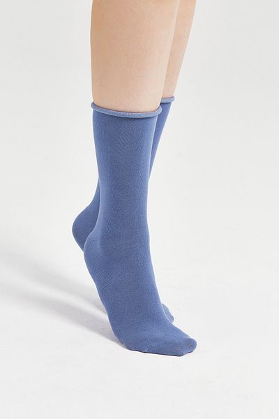 Bolero Șosete din bambus pentru femei, fără elastic, cu 3 rulouri, Indigo