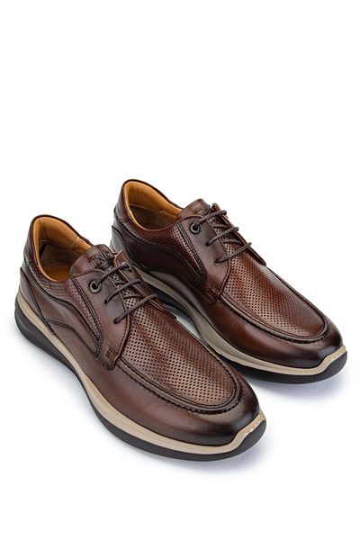 Tamer Tanca Men's Brown Genuine Leather Casual Shoes
