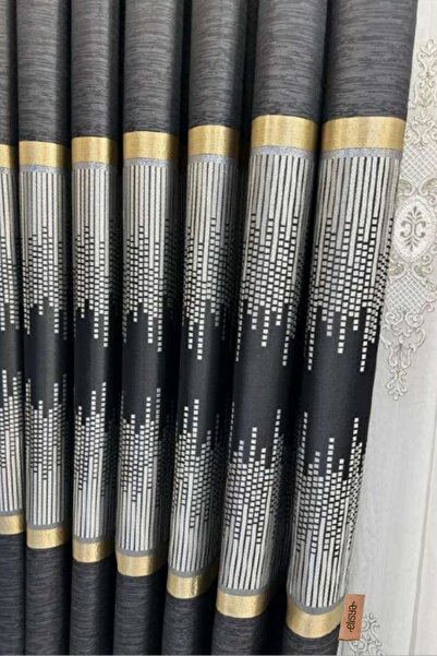 Elisya Home Κουρτίνα φόντου σανίδας Διπλό φτερό σφιχτά πλισέ ημιγυαλιστερό σχέδιο