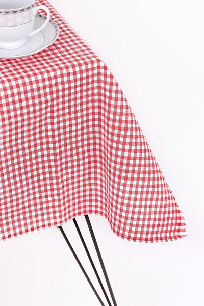 MODELHOME Arven Red Gingham Tablecloth 170 X 170 cm