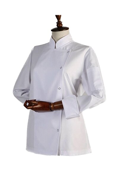 APEX SEKTOREL Kadın Beyaz Chef Aşçı Ceket + Hediye Bone