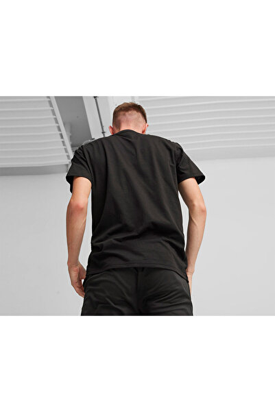 Puma Tricou casual pentru bărbați Q1 - Tricou cu slogan grafic pentru bărbați, negru 52510001