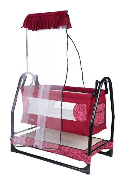 TURHAN BEBE Anne Yanı Sallanır Sabitlenir Fileli Geniş Sepetli Cibinlikli Ham...