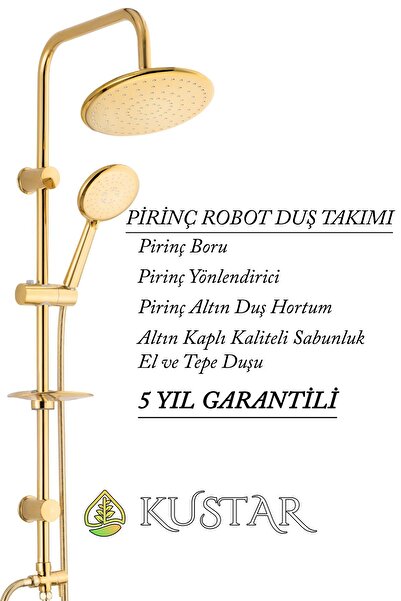 KUSTAR Detroit Altın Banyo Robot Duş Seti Yağmurlama Tepeleme Duş Sistemleri ...