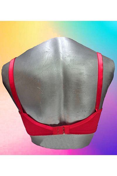 BAHHAR WOMEN'S RED BALLOON-FREE TULE DETAILED EXTRA SOFT B CUP Gathering Bra