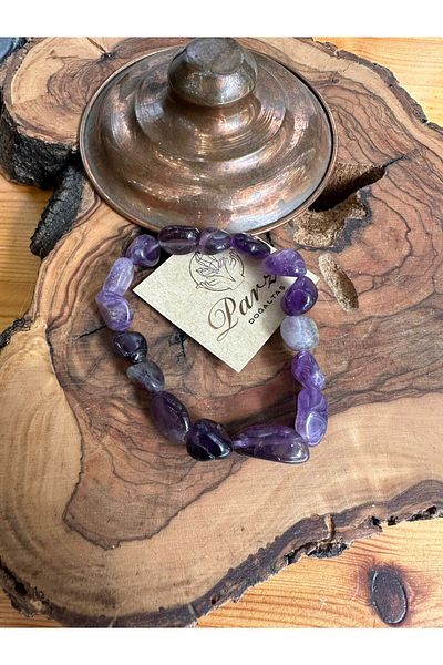 parze doğaltaş Amorphous Cut Amethyst Bracelet