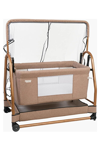 TURHAN BEBE Anne Yanı Sallanır Sabitlenir Tekerlekli Sepetli  Fileli Cibinlikli Hamak Beşik + Yatak Hediye