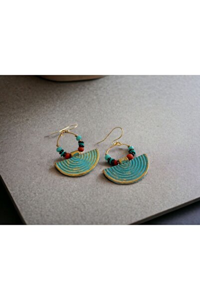 dela otantik Turquoise Bohemian Earrings - Authentic Ethnic Dangle Women's Bijouterie Earrings Gift