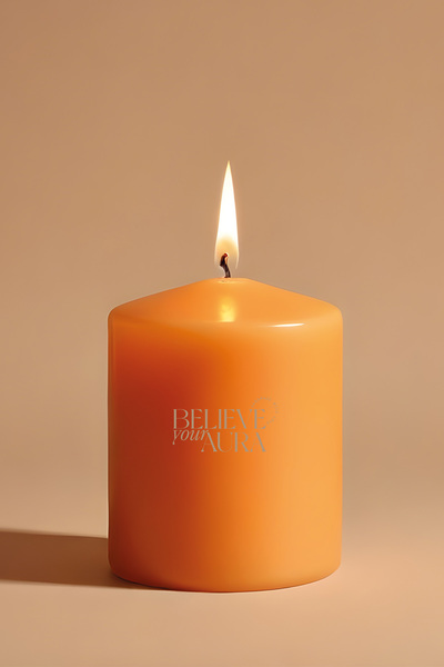 Believe Your Aura Sandal Ağacı Kokulu Silindir Mum - %100 Doğal Soya Mumu Tur...