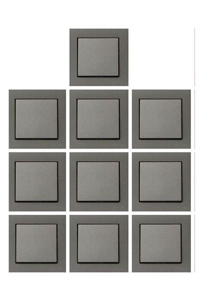 Gözde aydınlatma Ovivio Grano Anthracite Key 10 Pieces Economic Pack Including Frame