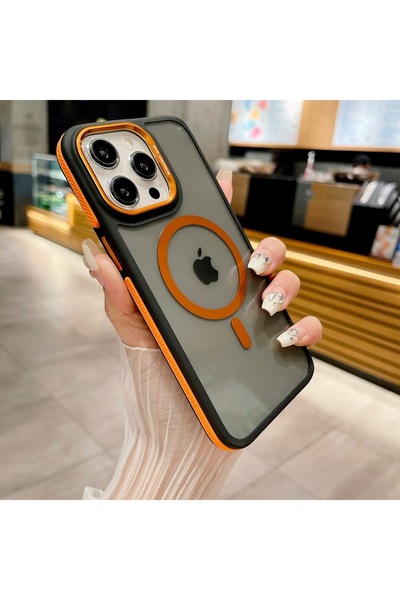 Rivor Apple iPhone 14 Pro Max Kılıf Yükseltilmiş Kenar Magsafe Şarj Özellikli...