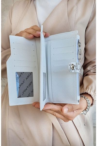 Just Polo Women's White 27 Compartment Wallet