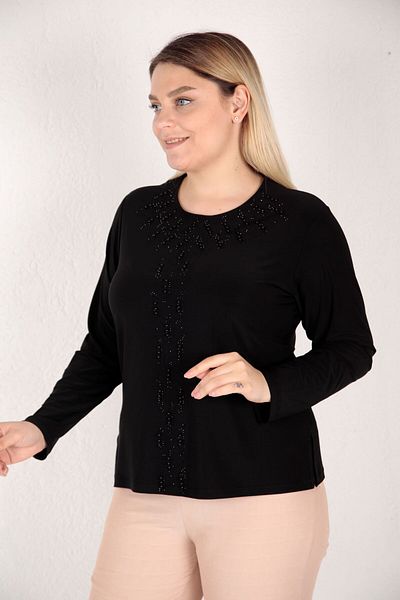 AfifeCOLLECTİON Glittering Wedding Mother's Blouse with Stone Detail