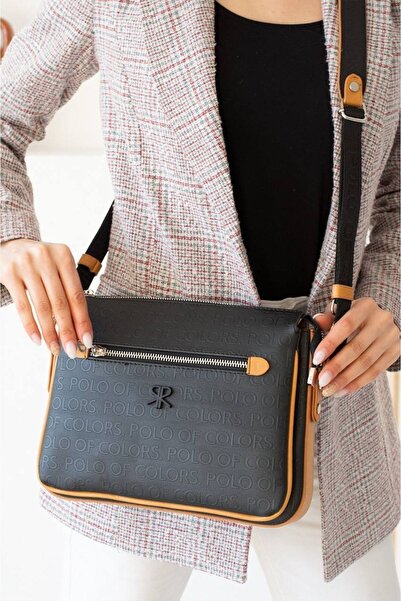 Polo Of Colors Kadın Siyah Camel 5 Bölmeli Ayarlanabilir Uzun Askılı Omuz Ve ...