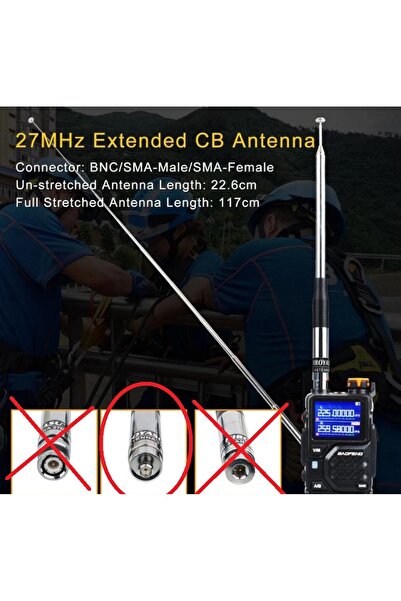 BAOFENG Vb Cihazlara Sma Dişi Anten 23 Cm Den 130 Cm Ye Uzatmalı. Cb 27 Mhz Anten Üst Kalite