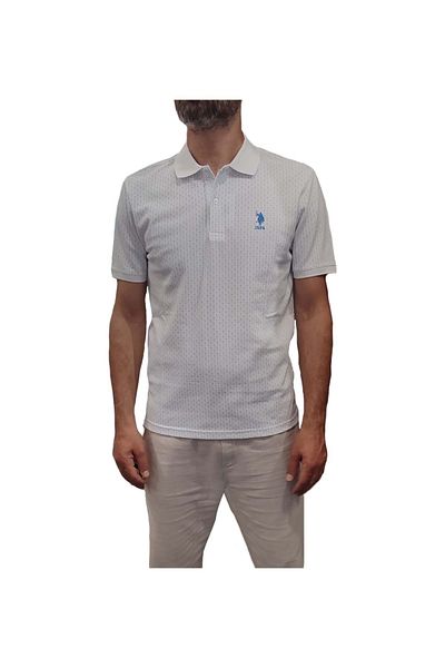 U.S. Polo Assn. Μπλουζάκι με σχέδιο Polo Yaki - Μπλε, Λεπτομέρεια με κουκκίδες, Μέγεθος M - ST07531-Blue-M