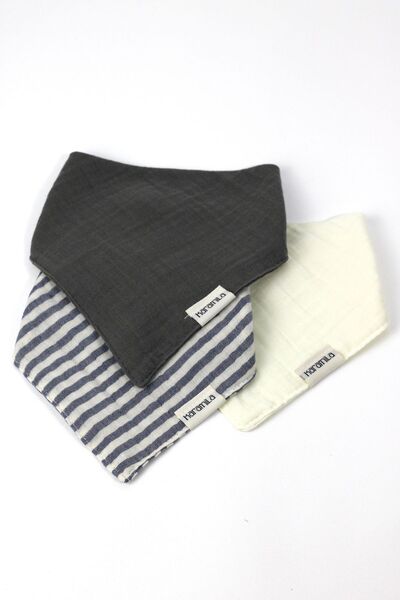 KARAMİLA 3 Adet  ÇİFT KATLI Organik Müslin Kumaş  Bebek Fular / Salya Önlüğü ...