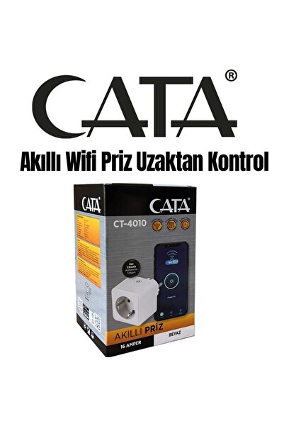 Cata 3 Adet CT-4010 Uzaktan Kontrol Edilebilir Wi-Fi Akıllı Priz Tuya Smart Life Destekli